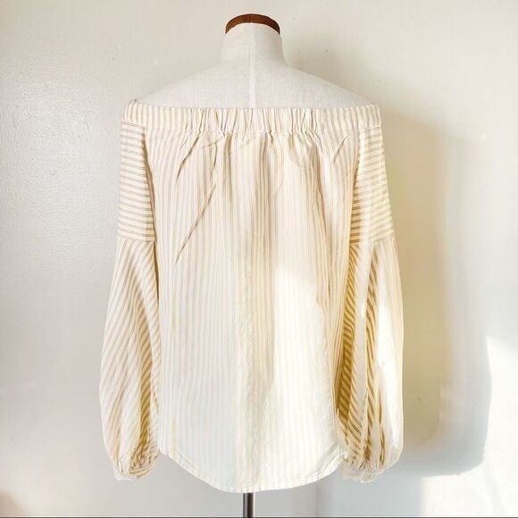 Anthropologie Maeve Yellow Off the Shoulder Linen Top Size 4 NWOT - Picture 5 of 7